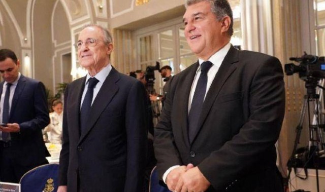 皇马主席弗洛伦蒂诺在俱乐部大会上公开炮轰巴萨和西甲主席